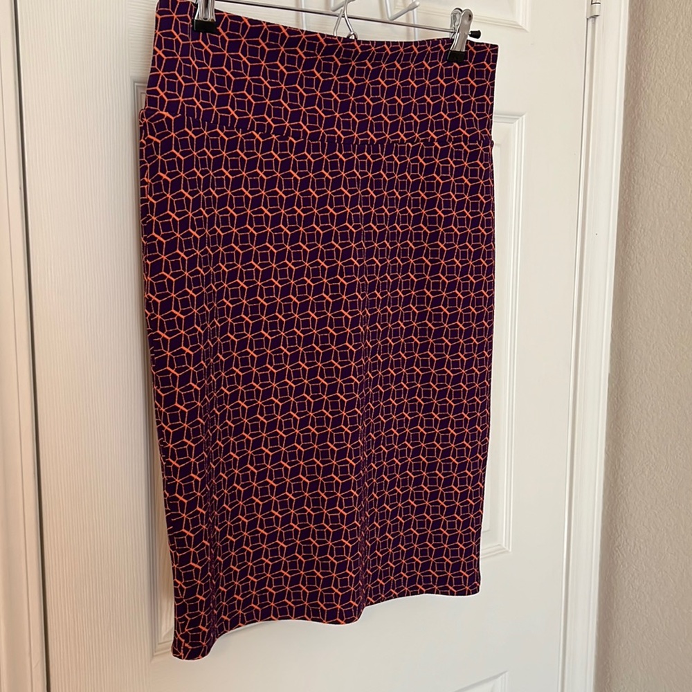 Purple and Orange Pencil Skirt